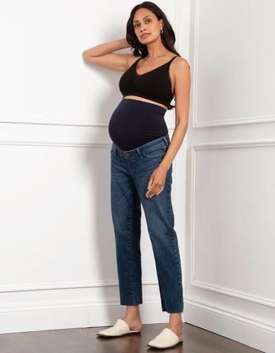 Tapered Frayed Hem Maternity Jeans - Seraphine - Modalova