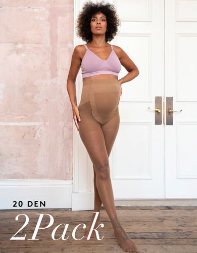 Denier Mocha Maternity Tights - 2 Pack - Seraphine - Modalova