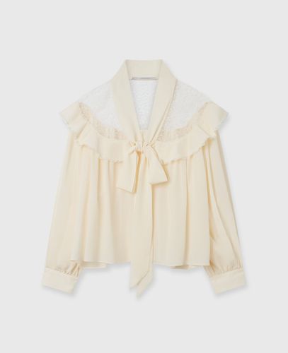 Camicia con Fiocco in Crepe de Chine di Seta, Donna, , Taglia: 36 - Stella McCartney - Modalova