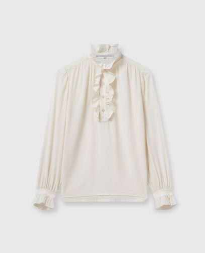 Silk Crêpe de Chine Ruffled Shirt, Frau, , Größe: 38 - Stella McCartney - Modalova