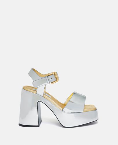 Sandali Skyla specchiati cromati bicolore con zeppa, Donna, , Taglia: 39 - Stella McCartney - Modalova