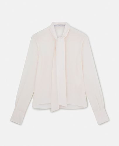 Silk Crêpe de Chine Pussybow Shirt, Woman, , Size: 44 - Stella McCartney - Modalova