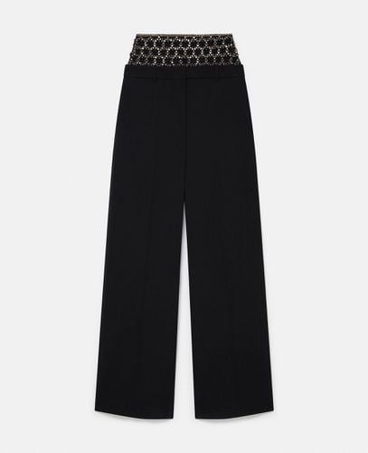 Pantaloni a Vita Bassa Gabbia in Cristallo, Donna, , Taglia: 36 - Stella McCartney - Modalova