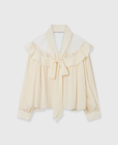 Camicia con Fiocco in Crepe de Chine di Seta, Donna, , Taglia: 38 - Stella McCartney - Modalova