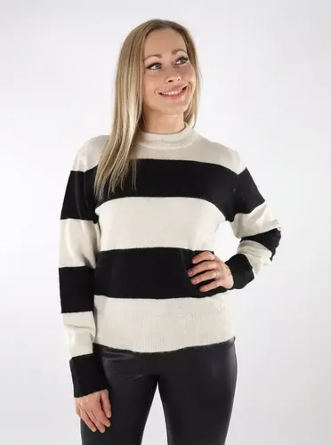 Damen gestreifter Pullover Chick Bone Weiß/Schwarz - JJXX - Modalova