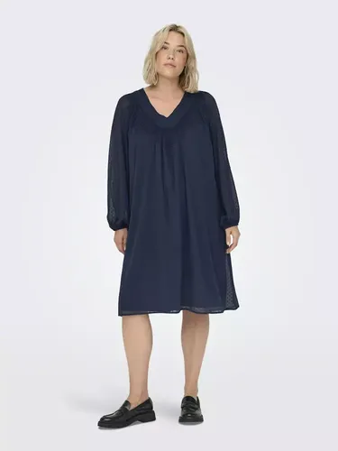 Plus-Size Kleid mit V-Ausschnitt Marineakademie - ONLY CARMAKOMA - Modalova
