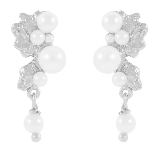 Snö of Sweden Ohrringe Line Silber/Weiß - Sno of sweden - Modalova