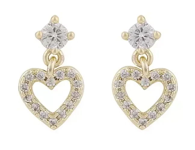 Snö of Sweden Ohrringe Nisi Herz gold/klar - Sno of sweden - Modalova