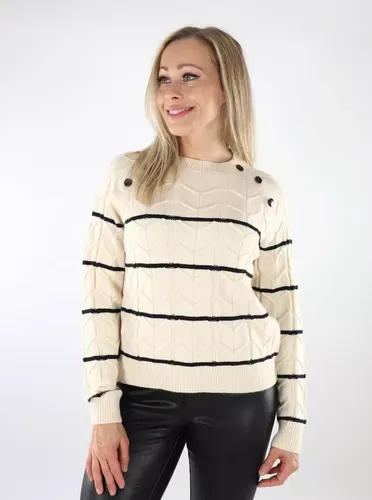 Damen gestreifter Pullover Raglan Birke/schwarz - Vero moda - Modalova