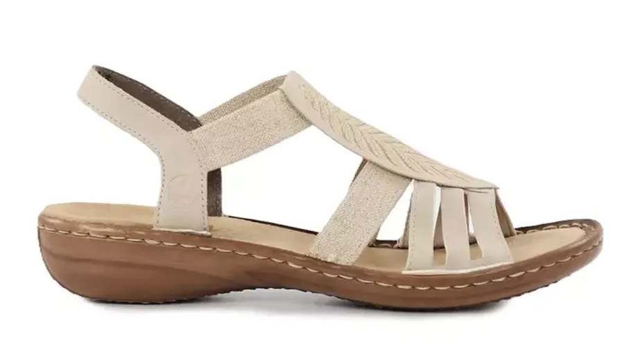 Damen Sandalen 608C0-62 beige - Rieker - Modalova