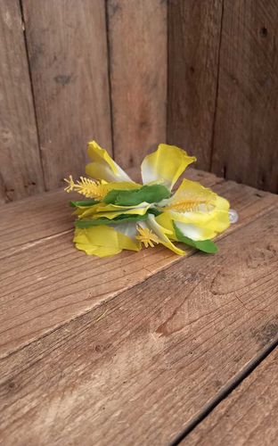 Haarclip Orchidee Hawaii Blüte, gelb - Rockabilly Rules (DACH) - Modalova