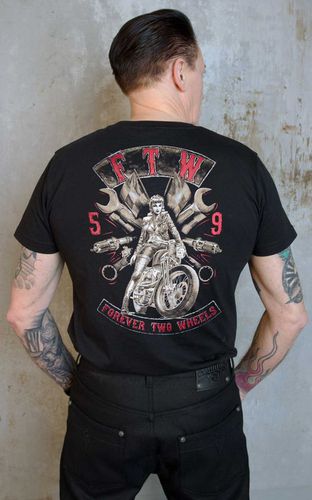 T-Shirt - Forever Two Wheels #L - Rumble59 - Modalova
