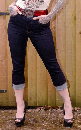 Ladies Denim - High-waisted Capri Jeans - Second Skin #26 - Rumble59 - Modalova