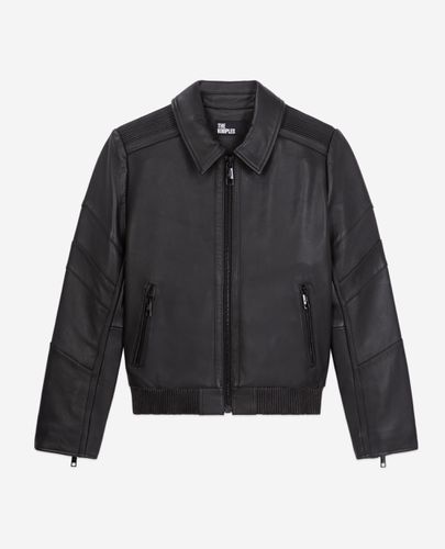 Black Leather Biker Jacket - The Kooples - Modalova