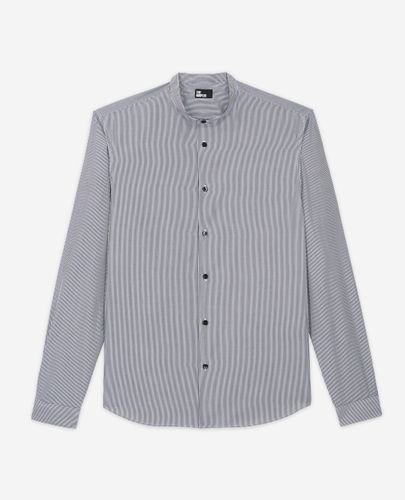 Slim-fit Striped Shirt With Officer Collar - The Kooples - Modalova