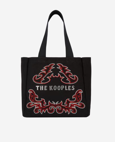 Pequeño Bolso Capazo Negro Bordados Logotipo - The Kooples - Modalova