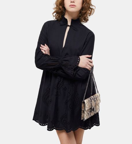 Vestido Corto Negro Bordado Inglés - The Kooples - Modalova
