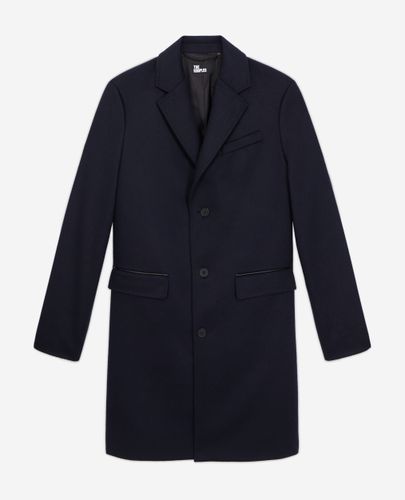 Long Navy Blue Cashmere Coat - The Kooples - Modalova