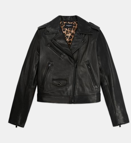 Leather Jacket With Leopard Lining - The Kooples - Modalova