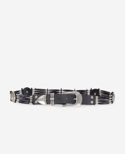 Cinturón Ancho Piel Negro - The Kooples - Modalova