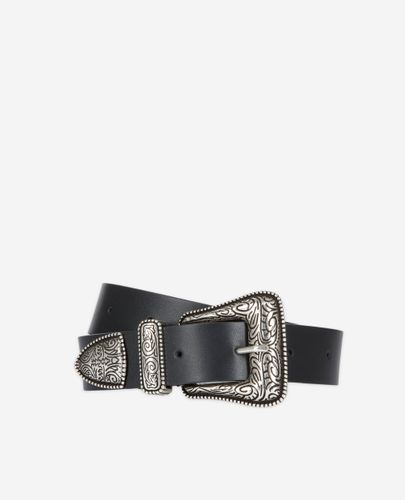Cinturón Ancho Piel Negro - The Kooples - Modalova