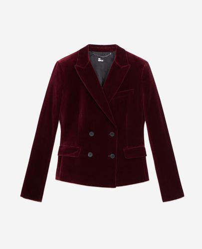 Short Burgundy Velvet Suit Jacket - The Kooples - Modalova