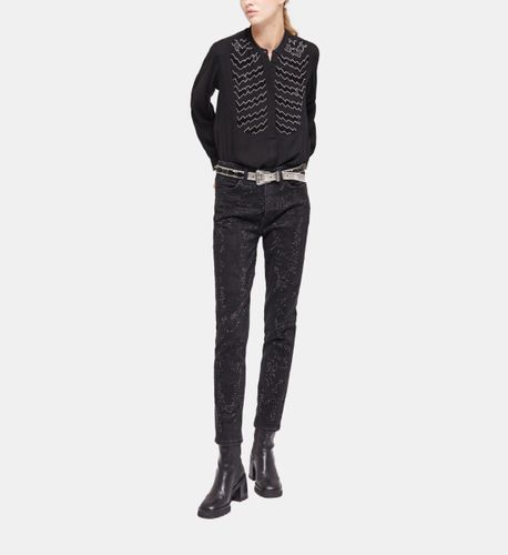 Vaqueros Slim Logotipo Strass Negros - The Kooples - Modalova