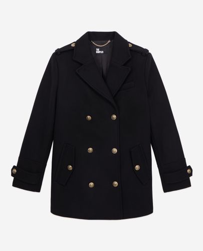 Black Wool-blend Pea Coat - The Kooples - Modalova