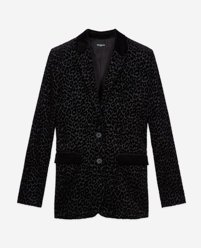 Velvet Suit Jacket With Leopard Print - The Kooples - Modalova