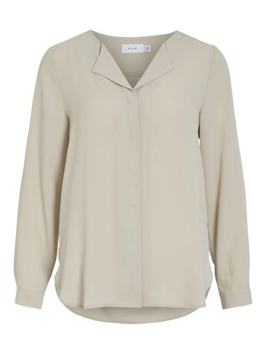 High Low Split Neck Shirt - Vila - Modalova