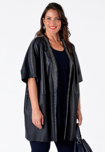 Cardigan-Poncho nietenbesetzt Leder - Black Label (BL) - Modalova