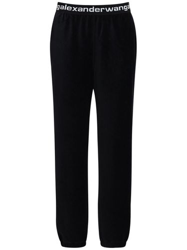 Pantaloni Millerighe Stretch Con Logo - ALEXANDER WANG - Modalova