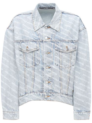 Giacca In Denim Di Cotone Con Logo - ALEXANDER WANG - Modalova