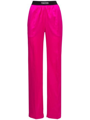 Logo Silk Satin Pajama Pants - TOM FORD - Modalova