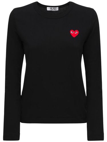 T-shirt In Jersey Di Cotone Con Logo - COMME DES GARÇONS PLAY - Modalova