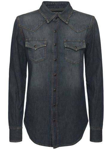 Camicia Western In Denim Di Cotone - SAINT LAURENT - Modalova