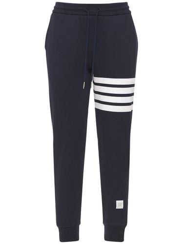 Intarsia Stripes Cotton Sweatpants - THOM BROWNE - Modalova