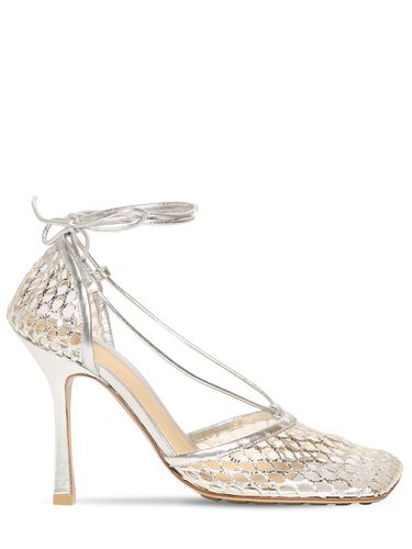 Mm Stretch Metallic Mesh Sandals - BOTTEGA VENETA - Modalova