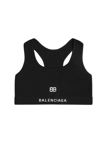 Cotton Jersey Sports Bra - BALENCIAGA - Modalova