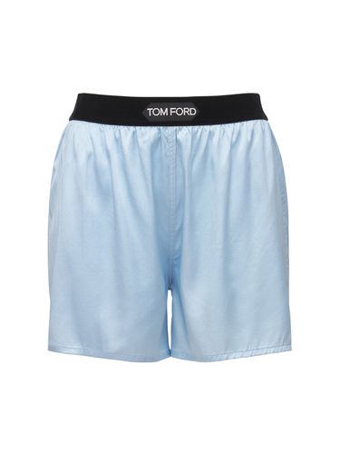 Shorts Mini De Satén De Seda Con Logo - TOM FORD - Modalova