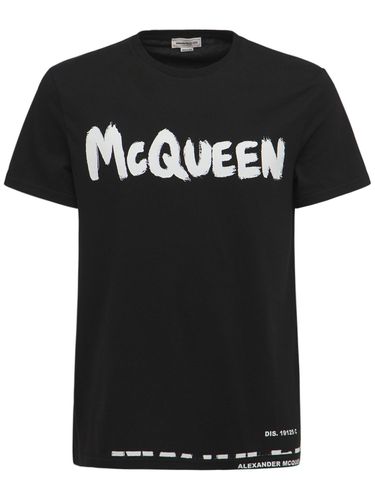 Camiseta De Jersey De Algodón Con Logo - ALEXANDER MCQUEEN - Modalova