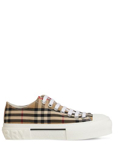 Mm Jack Check Cotton Canvas Sneakers - BURBERRY - Modalova