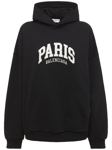 Sudadera Ancha De Algodón Con Capucha - BALENCIAGA - Modalova