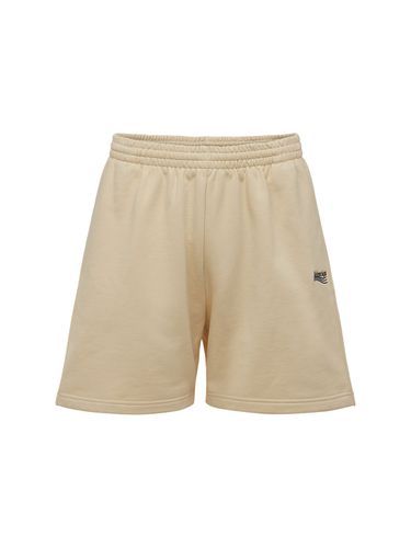 Shorts De Felpa De Algodón Con Logo Bordado - BALENCIAGA - Modalova