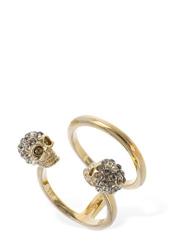 Anillo Doble Con Calaveras - ALEXANDER MCQUEEN - Modalova