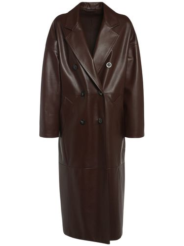 Ussuri Double Breasted Leather Long Coat - MAX MARA - Modalova