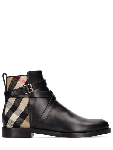 Botas De Piel A Cuadros 20mm - BURBERRY - Modalova