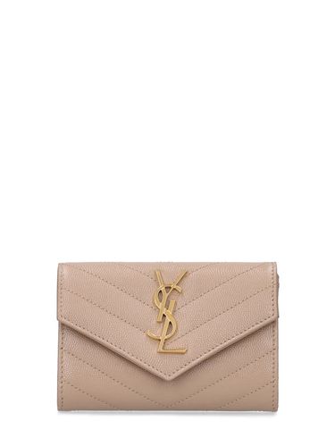 Cartera De Piel Con Monograma - SAINT LAURENT - Modalova