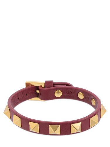 Brazalete Rockstud De Piel - VALENTINO GARAVANI - Modalova