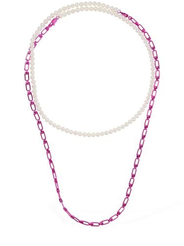 Chain & Pearl Double Reine Necklace - EÉRA - Modalova